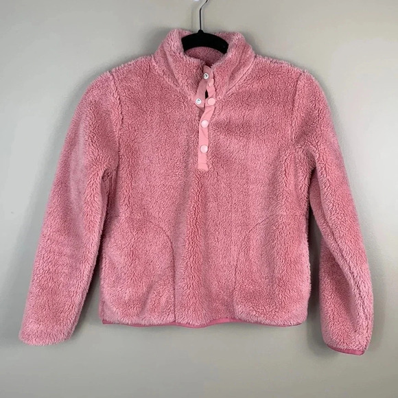 Crewcuts Other - Crewcuts pink fuzzy snap pullover sz lg
